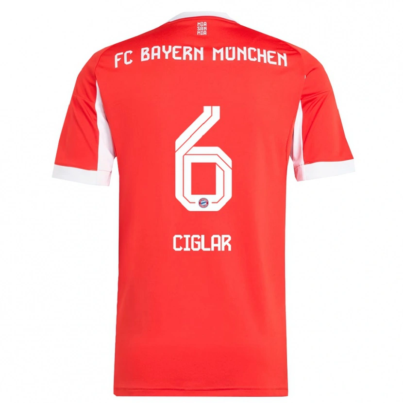 DanxenレディースRoko Ciglar#6レッド ホワイトホームシャツ2025/26ジャージーユニフォーム