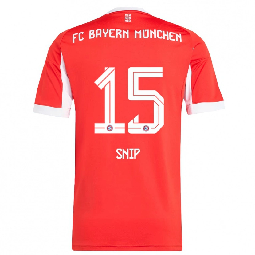 DanxenレディースRoy Snip#15レッド ホワイトホームシャツ2025/26ジャージーユニフォーム