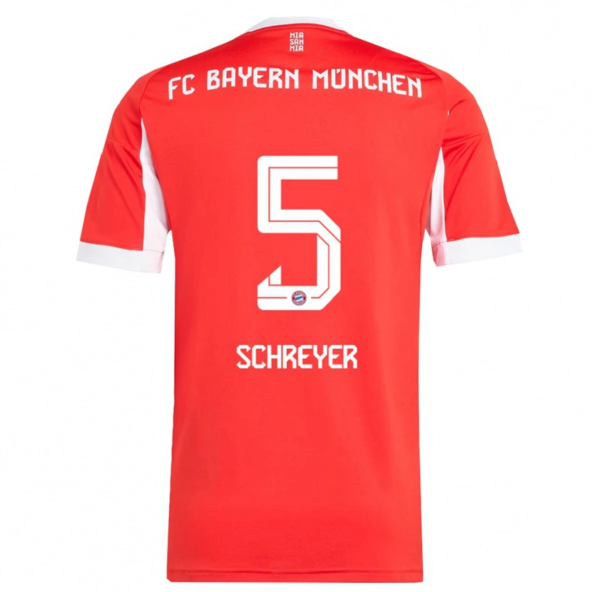 DanxenレディースTim Schreyer#5レッド ホワイトホームシャツ2025/26ジャージーユニフォーム
