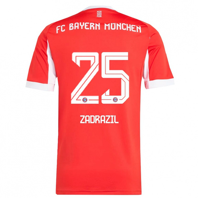 Danxenレディースサラ・ザドラジル#25レッド ホワイトホームシャツ2025/26ジャージーユニフォーム