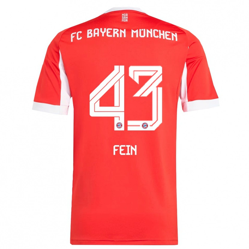 Danxenレディースアドリアン・ファイン#43レッド ホワイトホームシャツ2025/26ジャージーユニフォーム