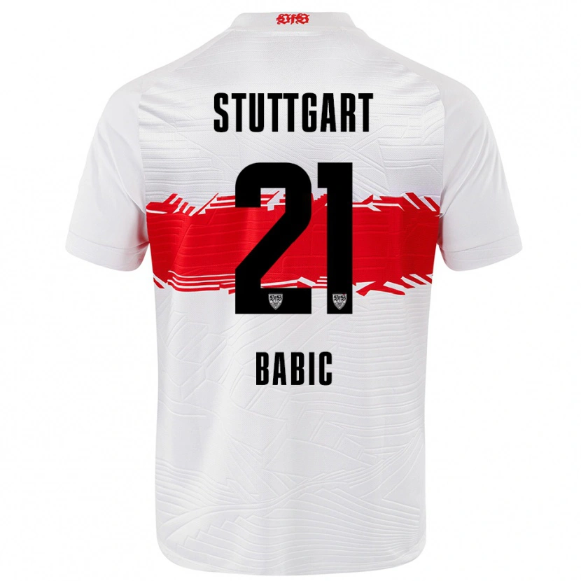 DanxenレディースEmma Babic#21ホワイト レッドホームシャツ2025/26ジャージーユニフォーム