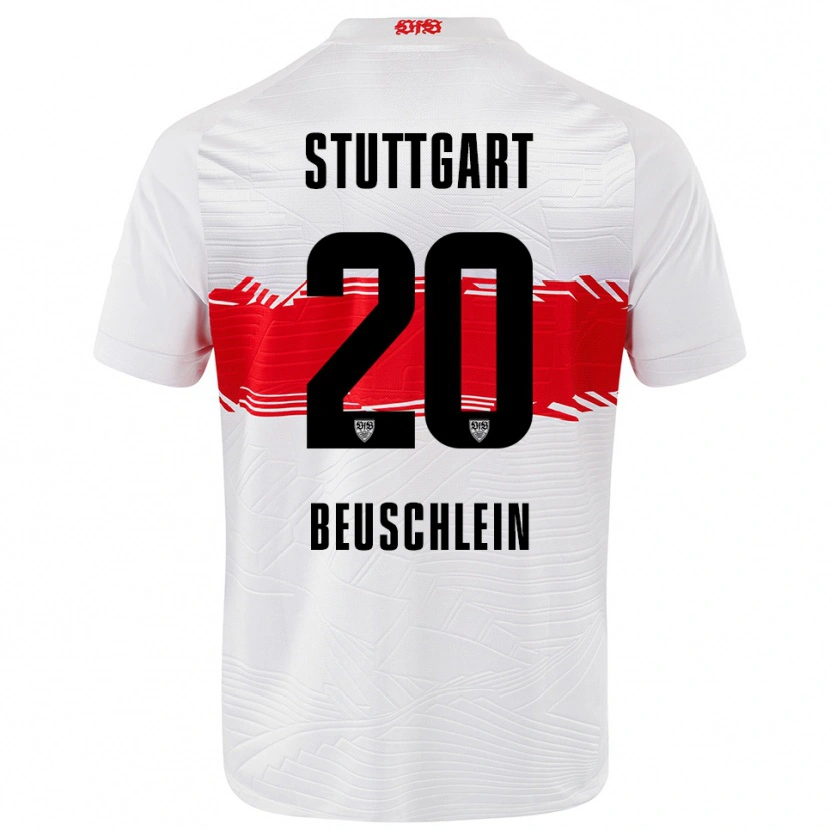 DanxenレディースJana Beuschlein#20ホワイト レッドホームシャツ2025/26ジャージーユニフォーム