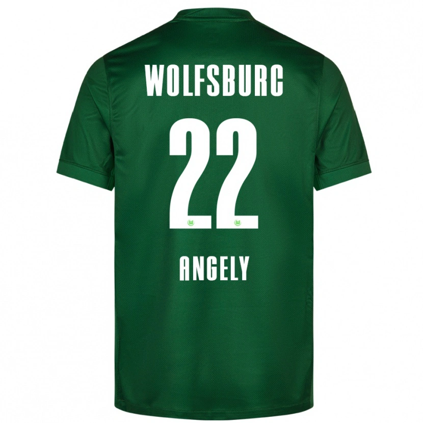 DanxenレディースMathys Angély#22グリーン ホワイトホームシャツ2025/26ジャージーユニフォーム