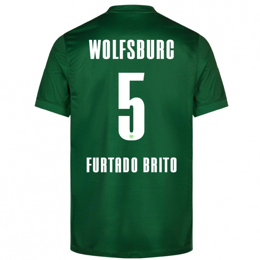 DanxenレディースDinaylo Furtado Brito#5グリーン ホワイトホームシャツ2025/26ジャージーユニフォーム