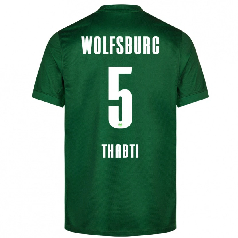 DanxenレディースMohamed Thabti#5グリーン ホワイトホームシャツ2025/26ジャージーユニフォーム