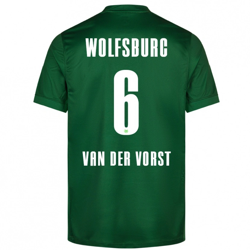 DanxenレディースFynn Van Der Vorst#6グリーン ホワイトホームシャツ2025/26ジャージーユニフォーム