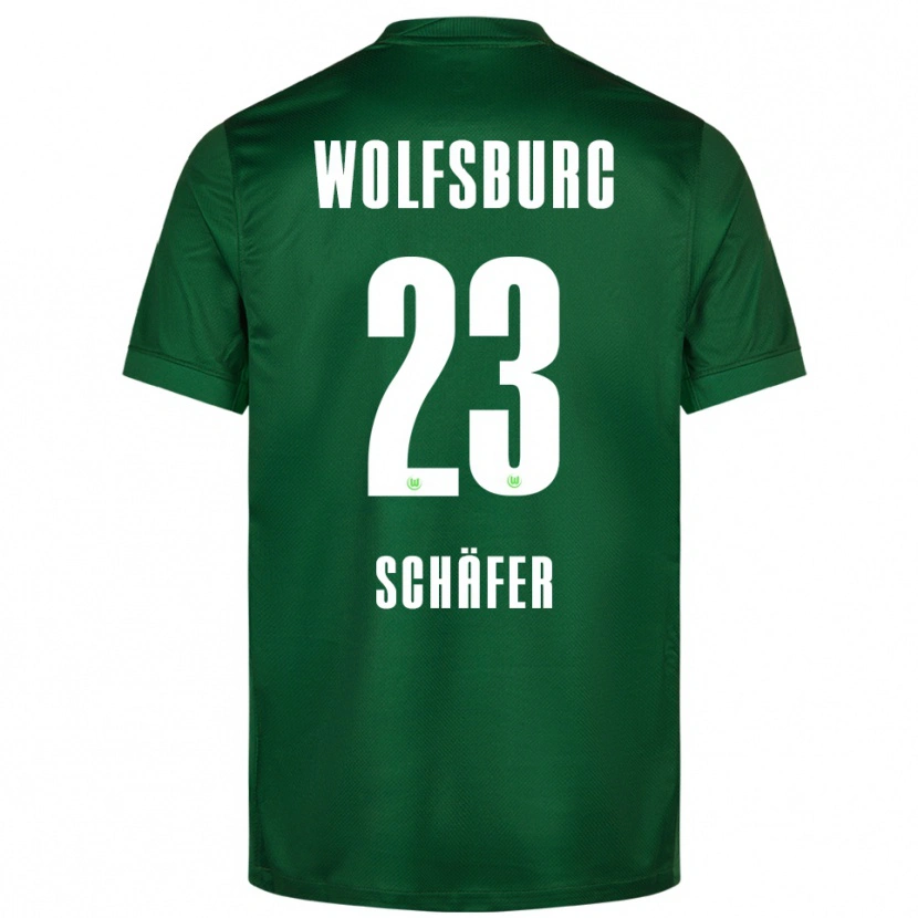 DanxenレディースElia Schäfer#23グリーン ホワイトホームシャツ2025/26ジャージーユニフォーム
