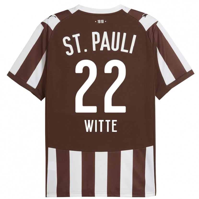 DanxenレディースMelvin Witte#22コーヒー ホワイトホームシャツ2025/26ジャージーユニフォーム