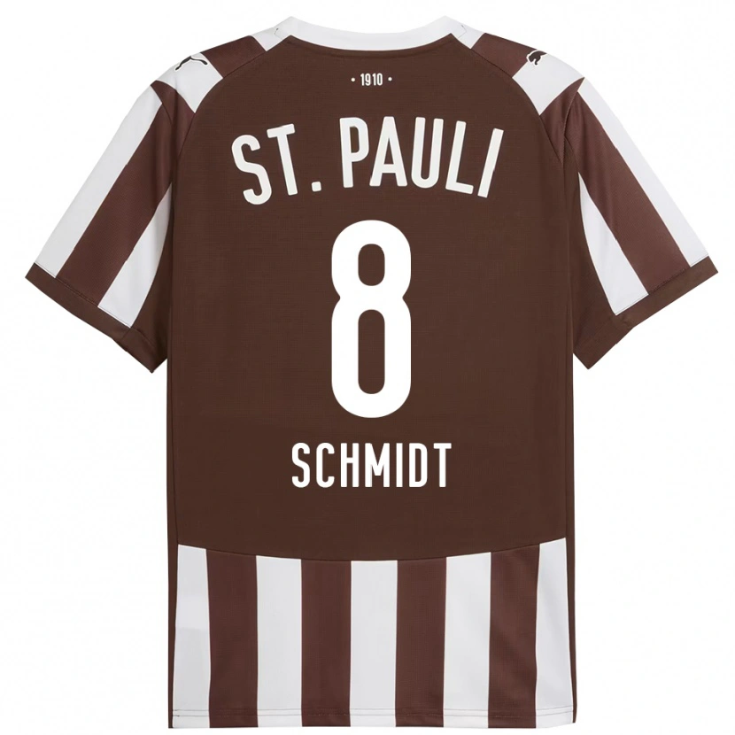 DanxenレディースNick Schmidt#8コーヒー ホワイトホームシャツ2025/26ジャージーユニフォーム
