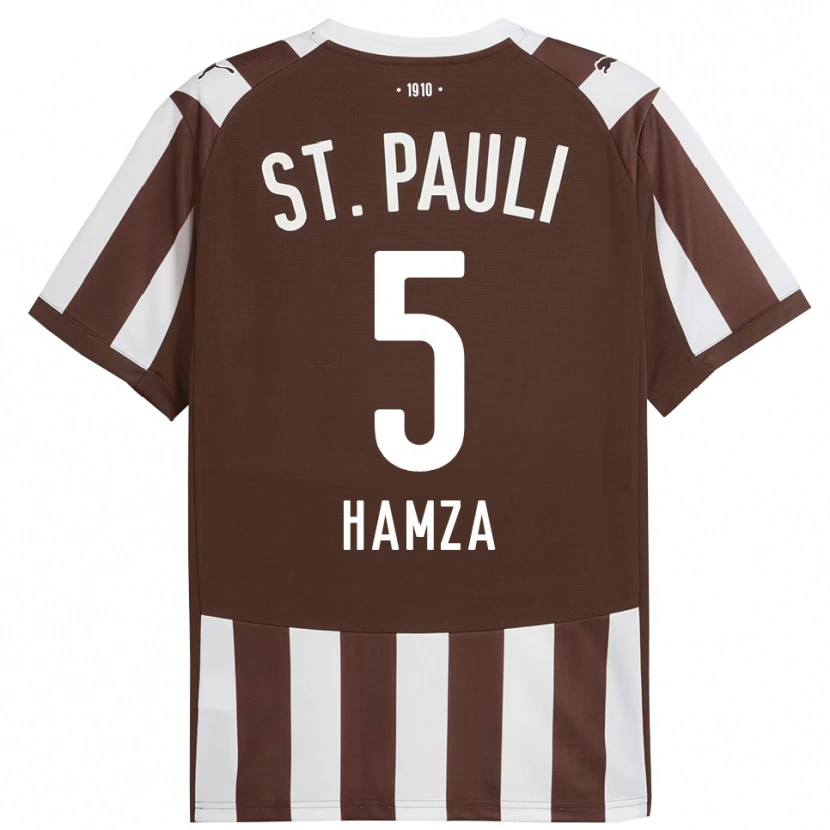 DanxenレディースSamet Hamza#5コーヒー ホワイトホームシャツ2025/26ジャージーユニフォーム