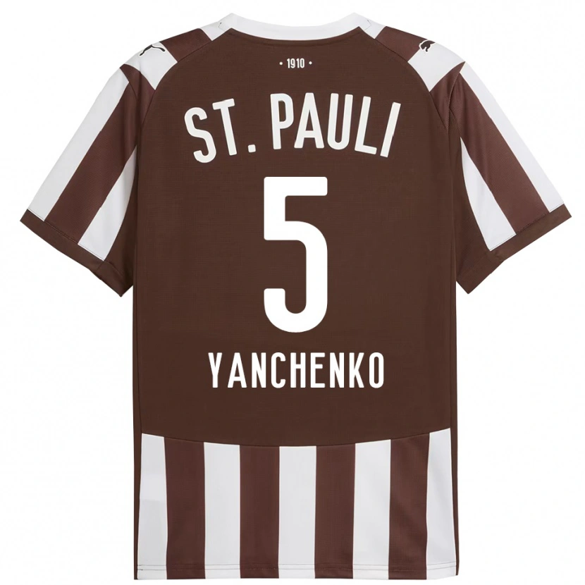 DanxenレディースAlla Yanchenko#5コーヒー ホワイトホームシャツ2025/26ジャージーユニフォーム