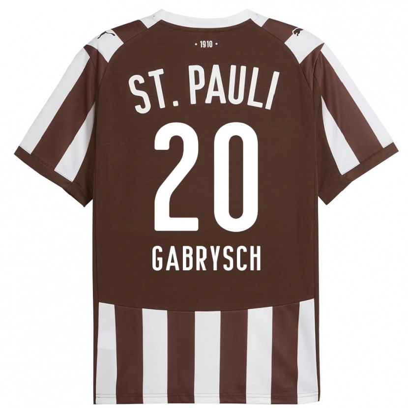 DanxenレディースDavid Gabrysch#20コーヒー ホワイトホームシャツ2025/26ジャージーユニフォーム
