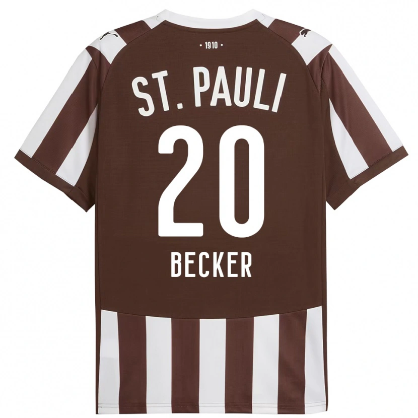 DanxenレディースJesper Becker#20コーヒー ホワイトホームシャツ2025/26ジャージーユニフォーム