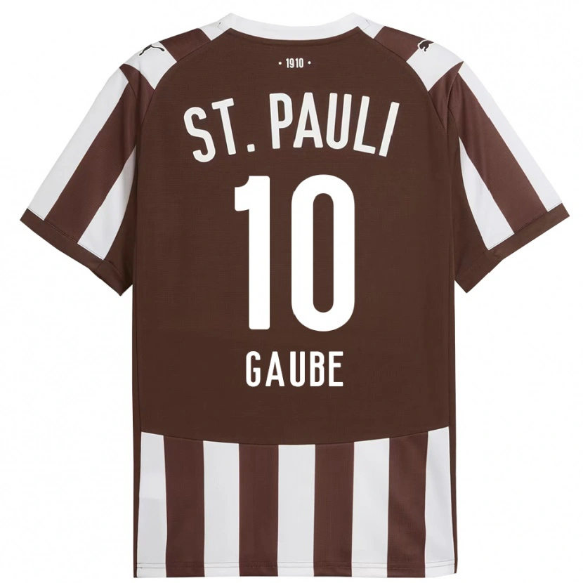 DanxenレディースBastian Gaube#10コーヒー ホワイトホームシャツ2025/26ジャージーユニフォーム