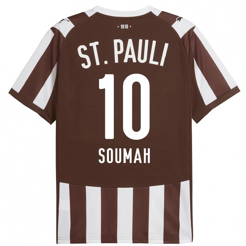 DanxenレディースBouba Soumah#10コーヒー ホワイトホームシャツ2025/26ジャージーユニフォーム