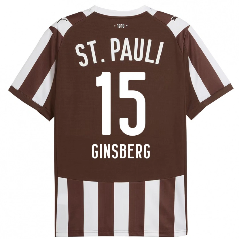 DanxenレディースPauline Ginsberg#15コーヒー ホワイトホームシャツ2025/26ジャージーユニフォーム
