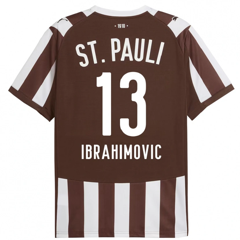 DanxenレディースAjdin Ibrahimovic#13コーヒー ホワイトホームシャツ2025/26ジャージーユニフォーム