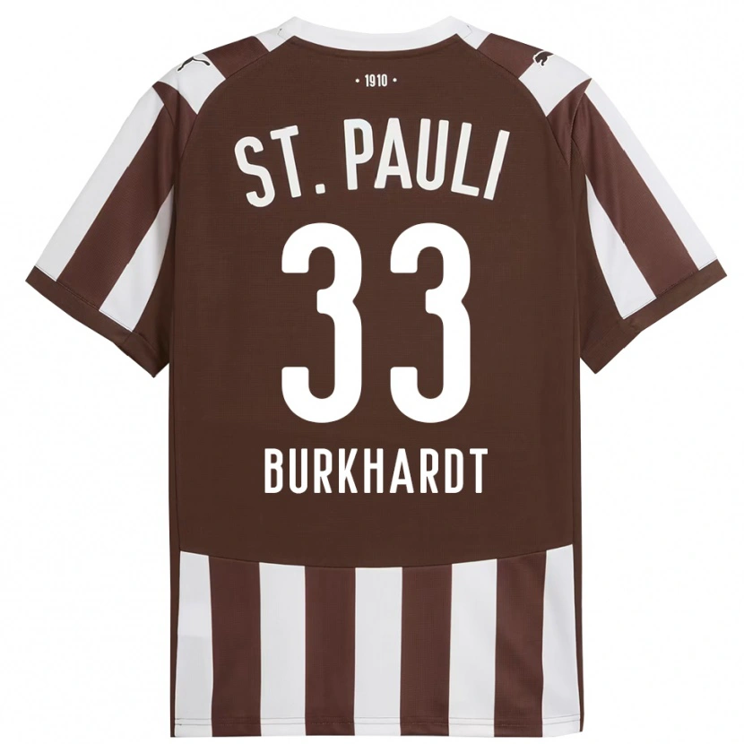 DanxenレディースJannik Burkhardt#33コーヒー ホワイトホームシャツ2025/26ジャージーユニフォーム