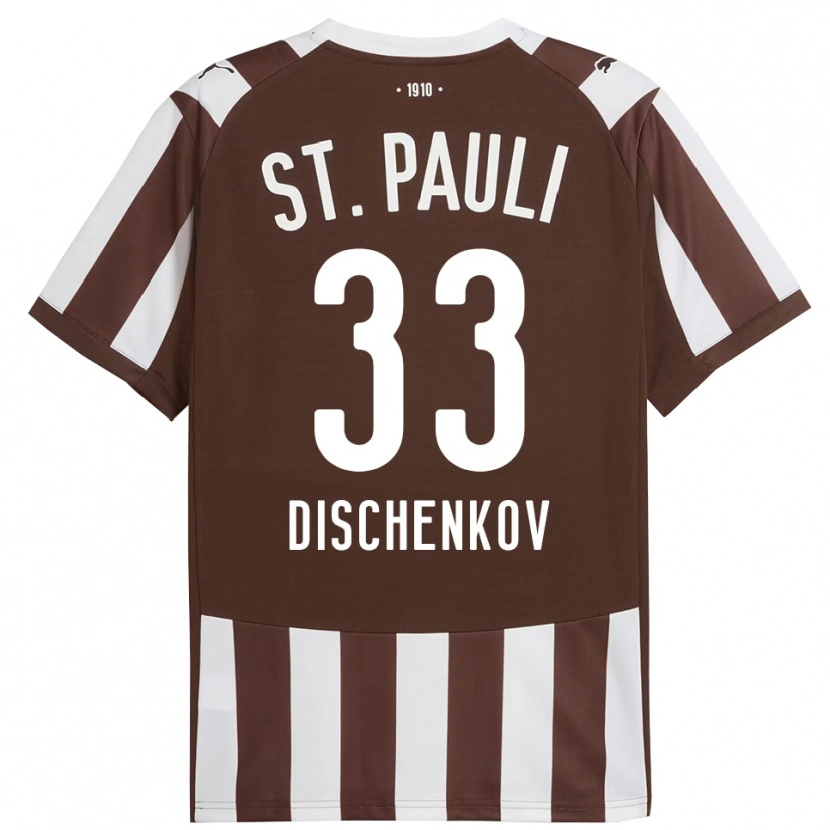 DanxenレディースDimitri Dischenkov#33コーヒー ホワイトホームシャツ2025/26ジャージーユニフォーム