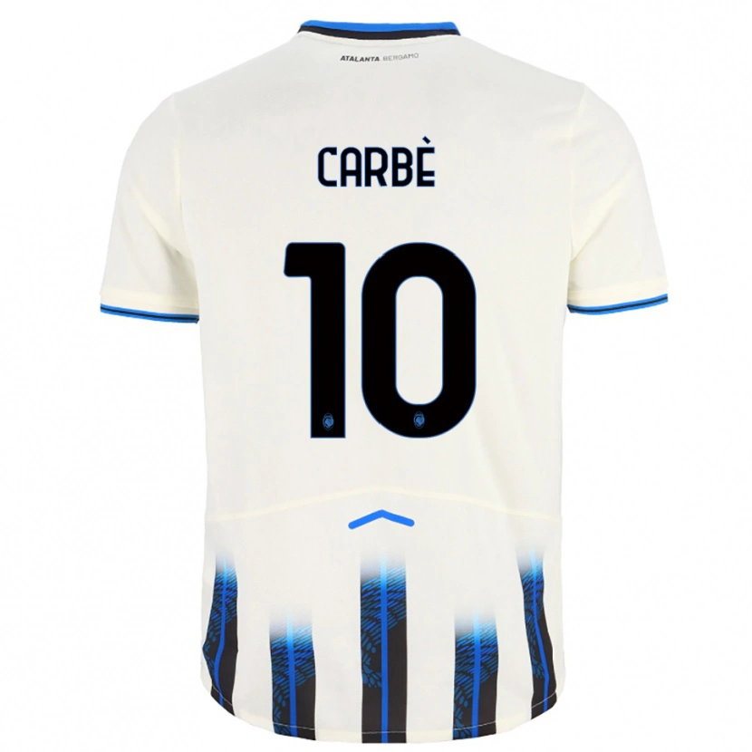 DanxenレディースAlessio Carbè#10ホワイト ブルーアウェイシャツ2025/26ジャージーユニフォーム