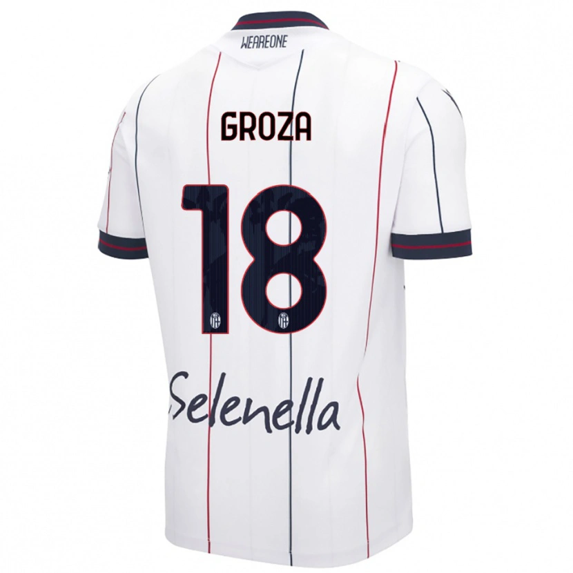 DanxenレディースDarius Groza#18ホワイト ロイヤルブルーアウェイシャツ2025/26ジャージーユニフォーム