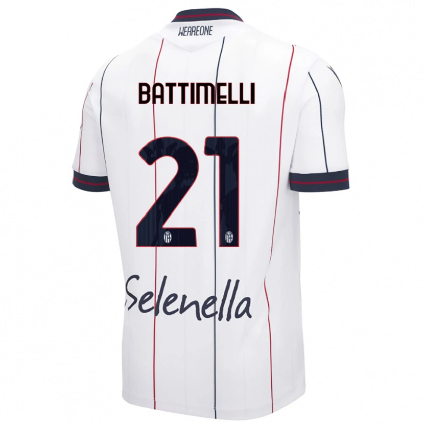DanxenレディースGiuseppe Battimelli#21ホワイト ロイヤルブルーアウェイシャツ2025/26ジャージーユニフォーム