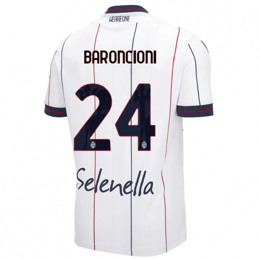 DanxenレディースDavide Baroncioni#24ホワイト ロイヤルブルーアウェイシャツ2025/26ジャージーユニフォーム
