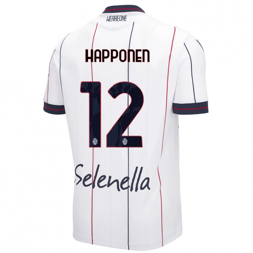 DanxenレディースUkko Happonen#12ホワイト ロイヤルブルーアウェイシャツ2025/26ジャージーユニフォーム