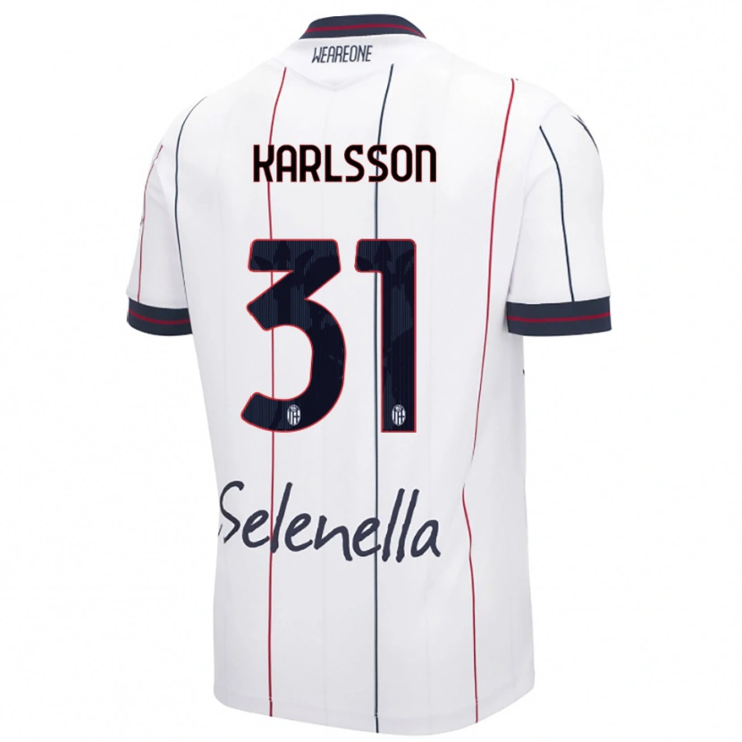 DanxenレディースKazper Karlsson#31ホワイト ロイヤルブルーアウェイシャツ2025/26ジャージーユニフォーム