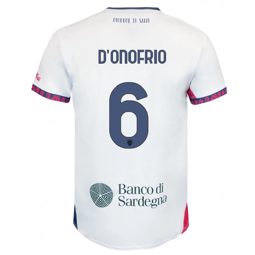 DanxenレディースVincenzo D'onofrio#6ホワイト ネイビー レッドアウェイシャツ2025/26ジャージーユニフォーム