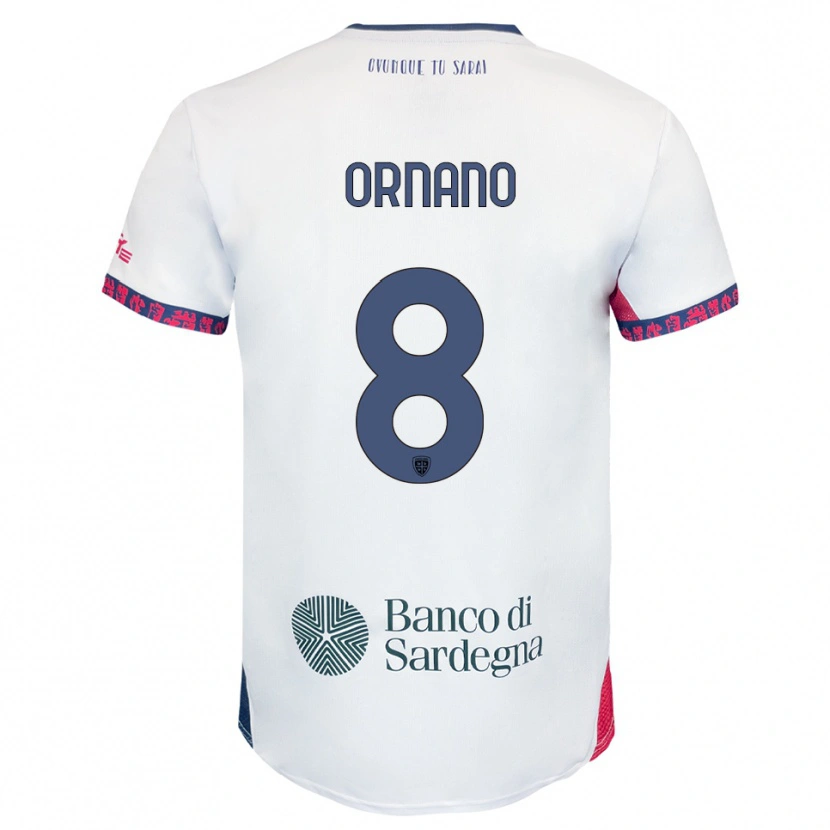 DanxenレディースMarco Ornano#8ホワイト ネイビー レッドアウェイシャツ2025/26ジャージーユニフォーム