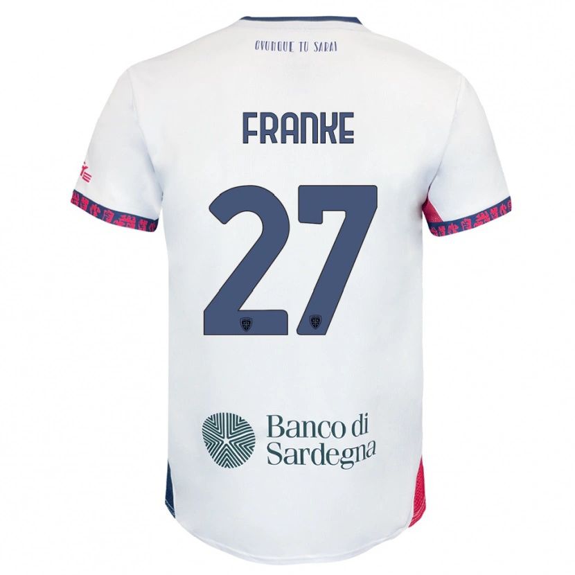 DanxenレディースAntoni Franke#27ホワイト ネイビー レッドアウェイシャツ2025/26ジャージーユニフォーム