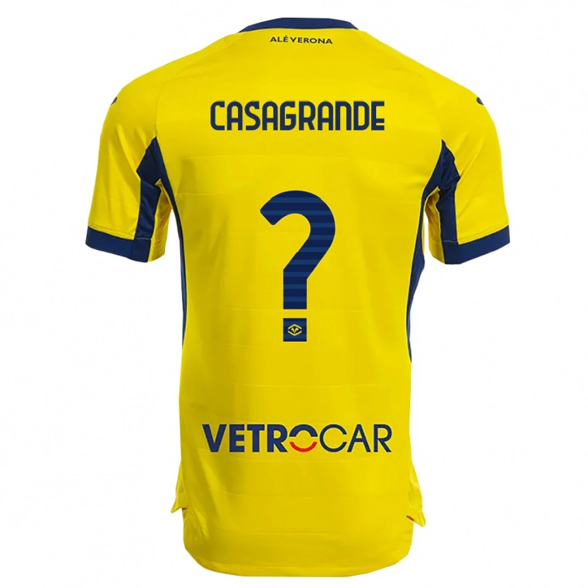 DanxenレディースTommaso Casagrande#0イエロー ネイビーアウェイシャツ2025/26ジャージーユニフォーム