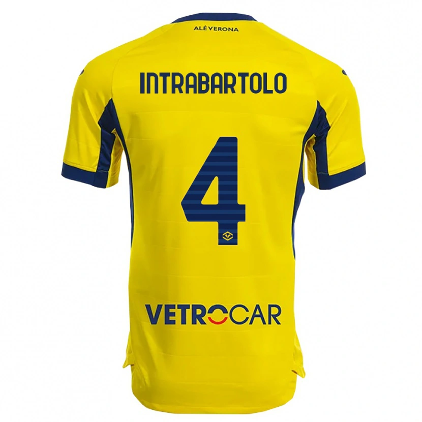 DanxenレディースDenis Intrabartolo#4イエロー ネイビーアウェイシャツ2025/26ジャージーユニフォーム
