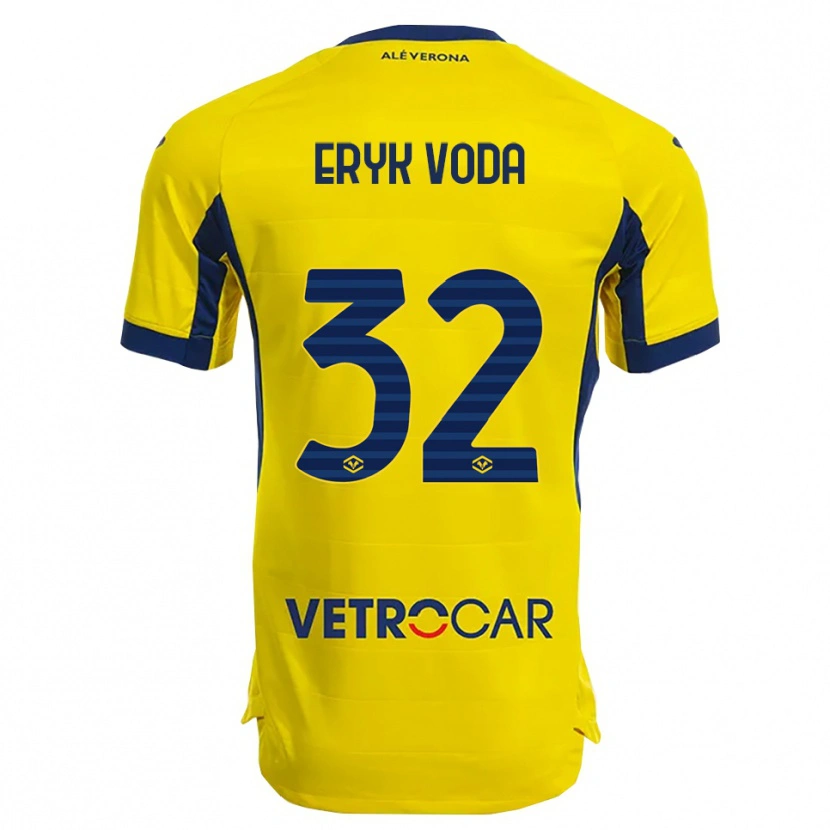 DanxenレディースEryk Vodă#32イエロー ネイビーアウェイシャツ2025/26ジャージーユニフォーム