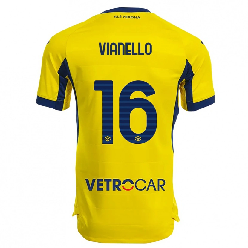DanxenレディースDiego Vianello#16イエロー ネイビーアウェイシャツ2025/26ジャージーユニフォーム