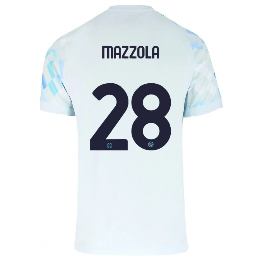 Danxenレディースジュゼッペ・マッツォーラ#28ホワイト ブルーアウェイシャツ2025/26ジャージーユニフォーム