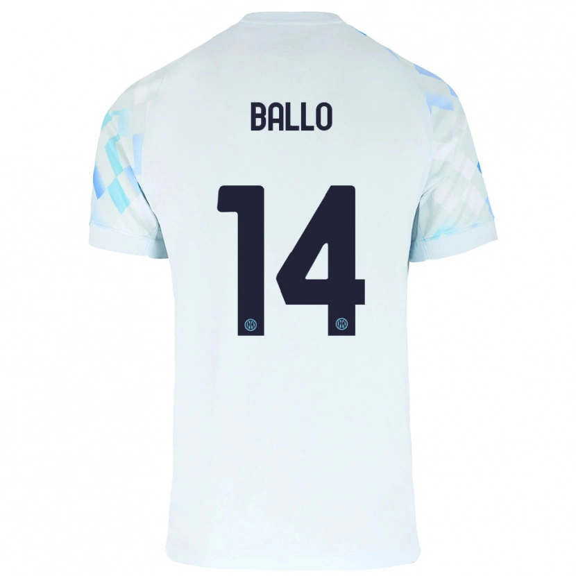 DanxenレディースLamine Ballo#14ホワイト ブルーアウェイシャツ2025/26ジャージーユニフォーム