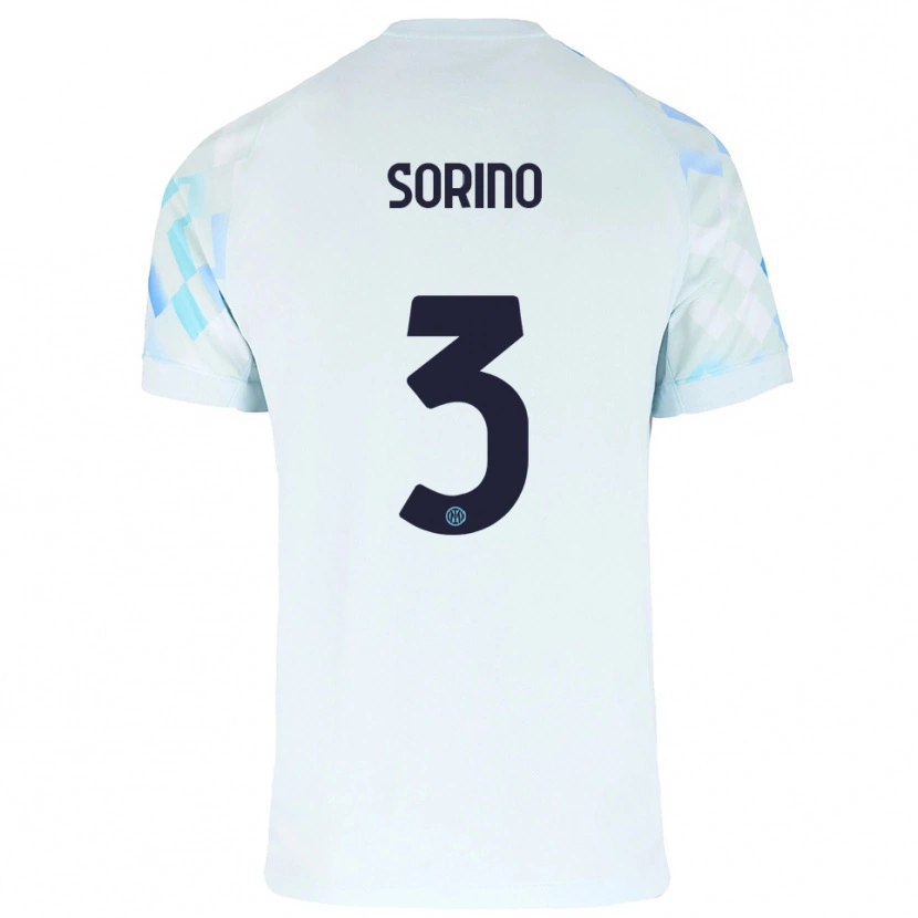 DanxenレディースDavide Sorino#3ホワイト ブルーアウェイシャツ2025/26ジャージーユニフォーム