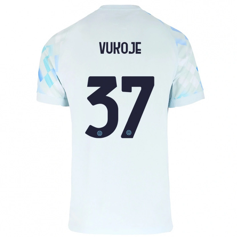 DanxenレディースAndrija Vukoje#37ホワイト ブルーアウェイシャツ2025/26ジャージーユニフォーム