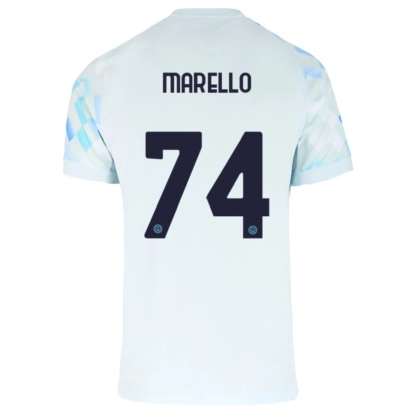 DanxenレディースMattia Marello#74ホワイト ブルーアウェイシャツ2025/26ジャージーユニフォーム