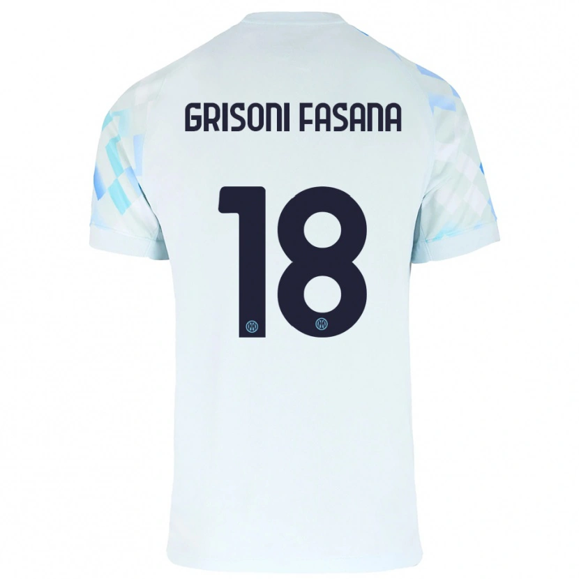 DanxenレディースMarco Grisoni Fasana#18ホワイト ブルーアウェイシャツ2025/26ジャージーユニフォーム