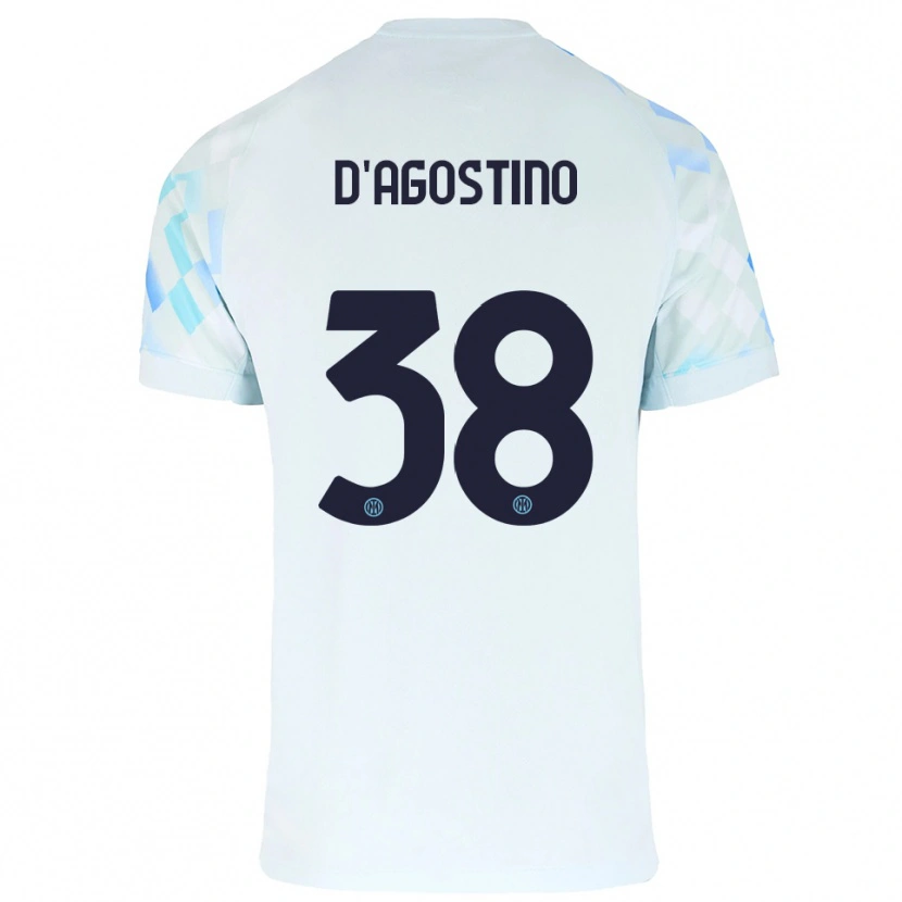 DanxenレディースGiovanni D'agostino#38ホワイト ブルーアウェイシャツ2025/26ジャージーユニフォーム