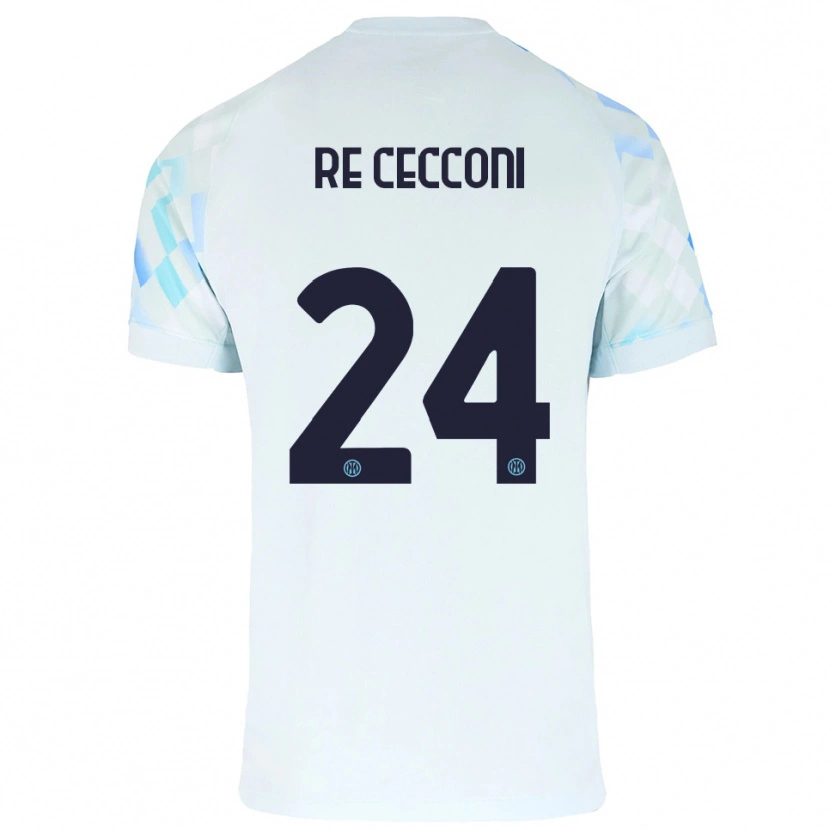 DanxenレディースGabriele Re Cecconi#24ホワイト ブルーアウェイシャツ2025/26ジャージーユニフォーム