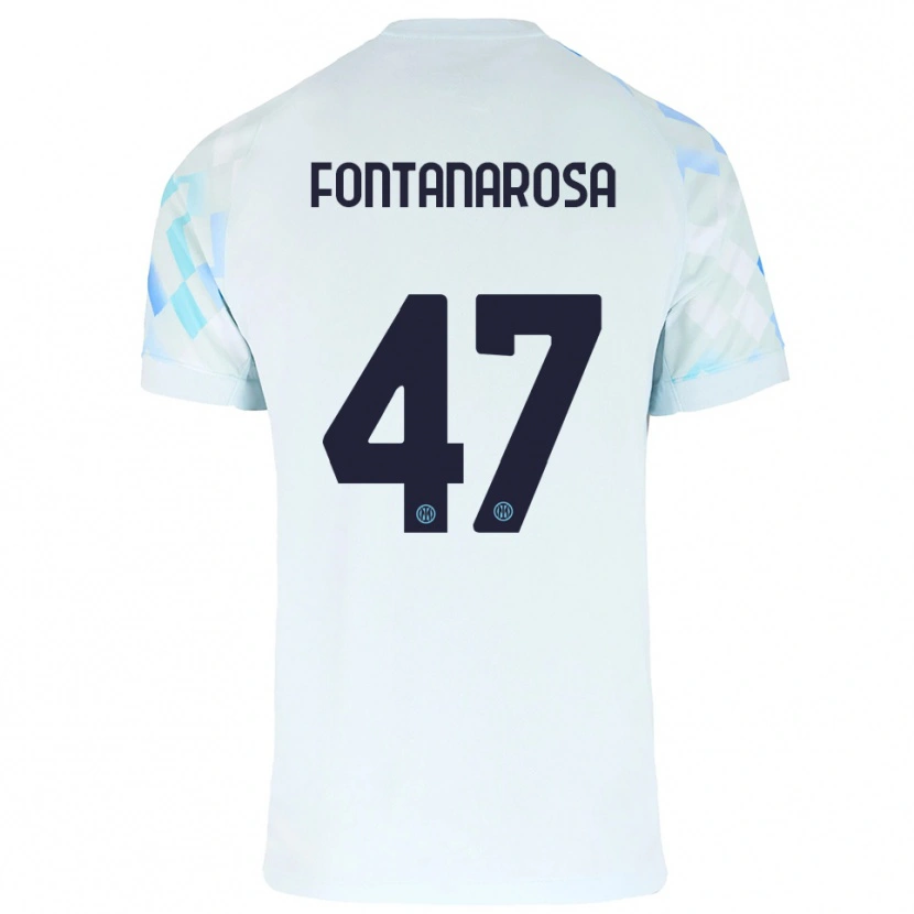 Danxenレディースアレサンドロ・フォンタナローザ#47ホワイト ブルーアウェイシャツ2025/26ジャージーユニフォーム