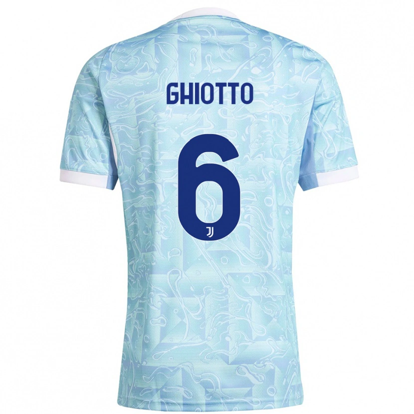 DanxenレディースAlessandro Ghiotto#6スカイブルー イエローアウェイシャツ2025/26ジャージーユニフォーム