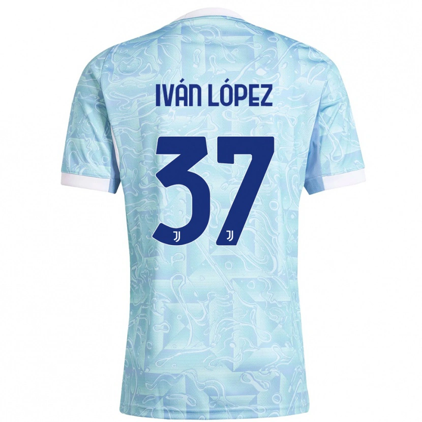 DanxenレディースIván López#37スカイブルー イエローアウェイシャツ2025/26ジャージーユニフォーム