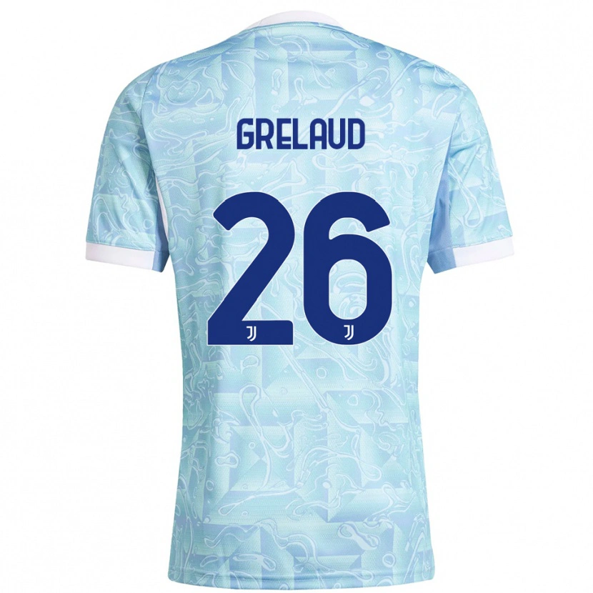 DanxenレディースJosue Grelaud#26スカイブルー イエローアウェイシャツ2025/26ジャージーユニフォーム