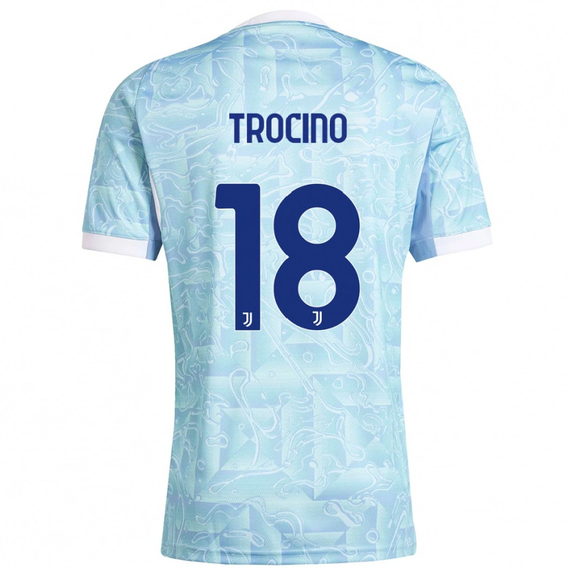 DanxenレディースLuca Trocino#18スカイブルー イエローアウェイシャツ2025/26ジャージーユニフォーム